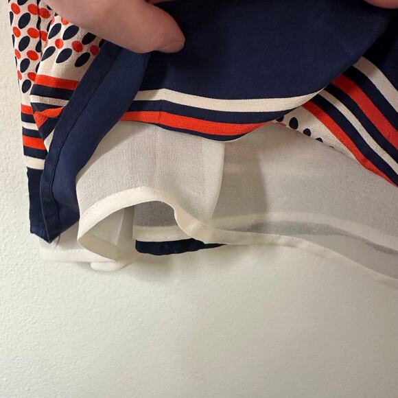 Sz 4 Juicy Couture Silk Polka Dot Stripe Drop Waist Sleeveless Dress Preppy Chic - Picture 7 of 8